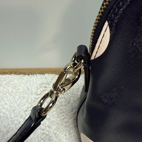 kate spade new york Crossbody Bag Navy w/ Pale Pink Dots Preloved - Picture 9 of 16